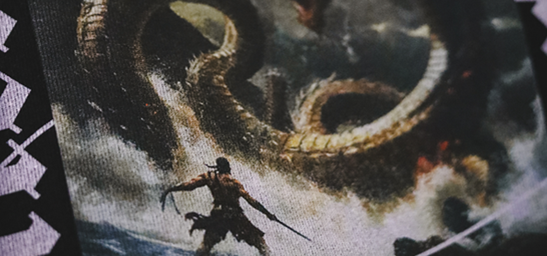 Illustration of a warrior facing a dragon in a stormy sea1621243260e1af0c20-2